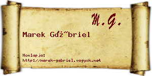 Marek Gábriel névjegykártya